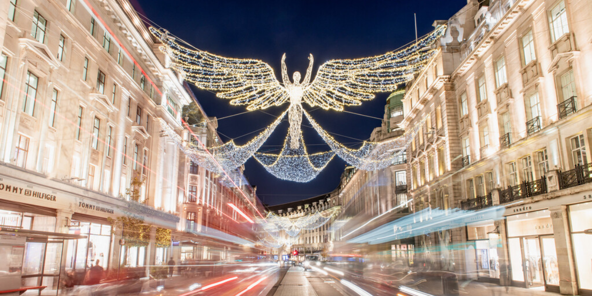 Regent Street Spirits flying above the street 