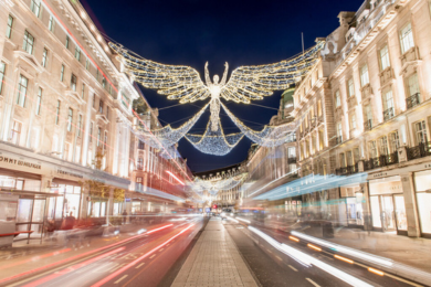 Regent Street Spirits flying above the street 