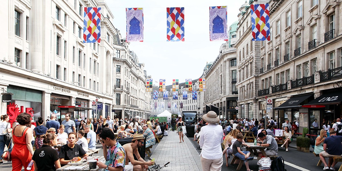 Summer Streets Activity on Regent Street London in July 2018